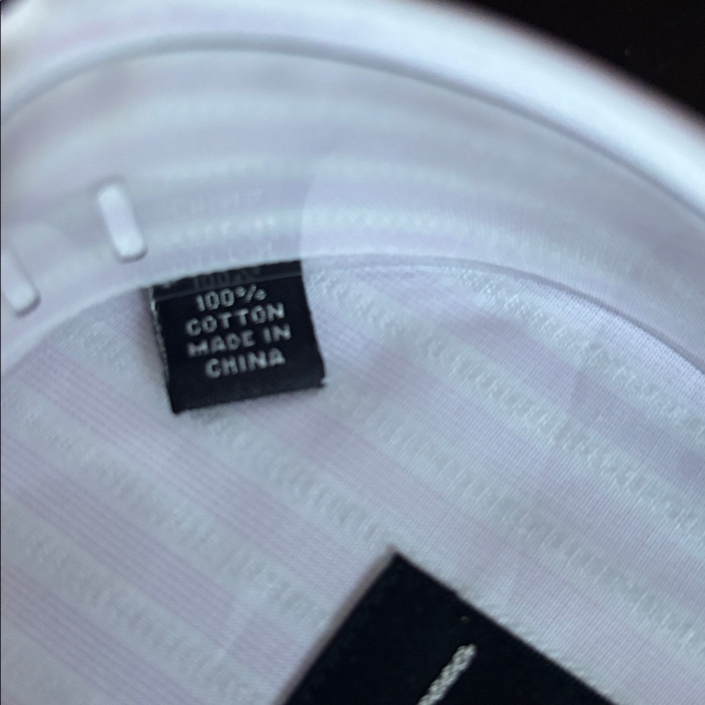 Men long sleeve  Light Pink and White Striped Dress Shirt
large neck 16.534/34 - Picture 6 of 6